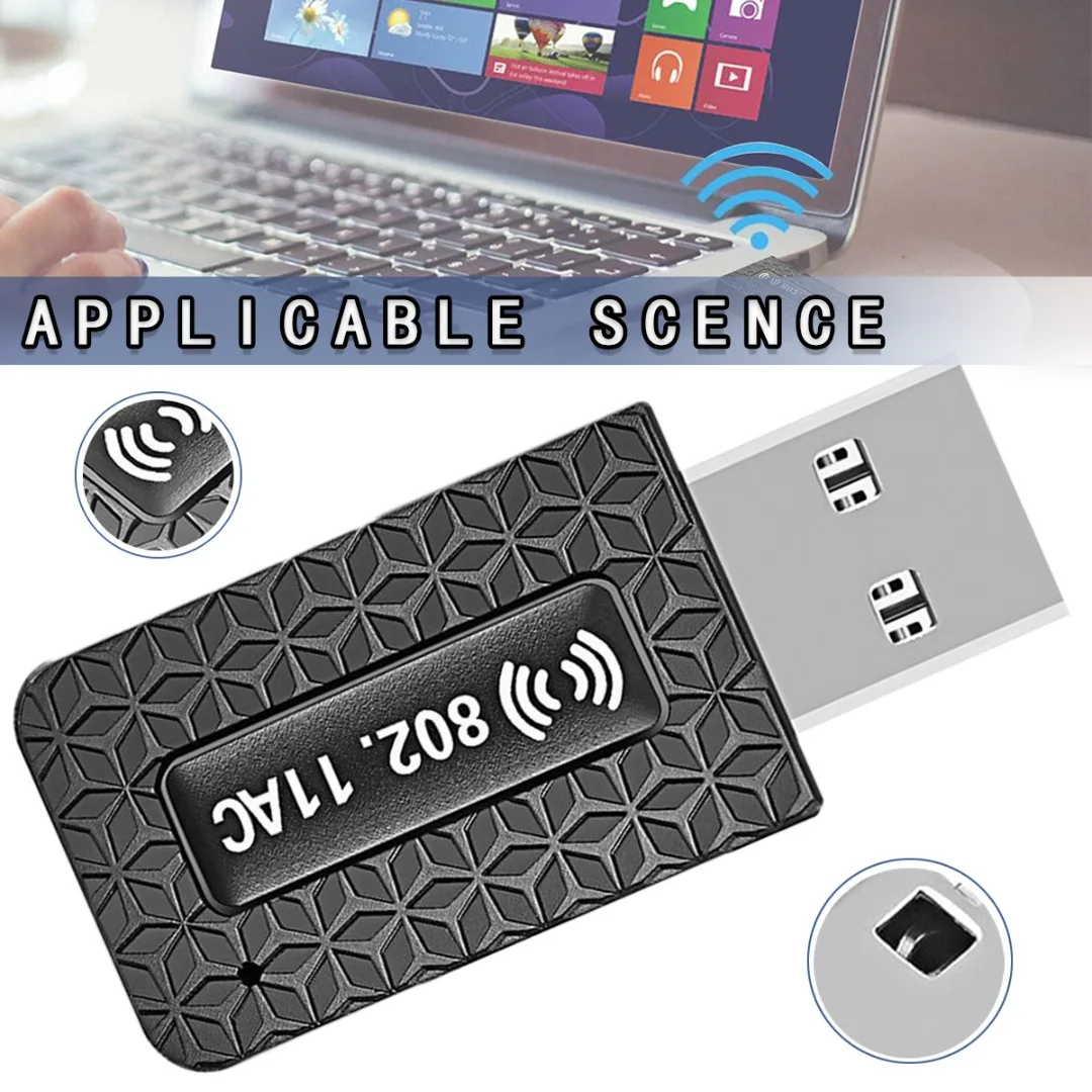 

New 1pc AC1300 Wireless USB 3.0 Adapter 1300Mbps Dual Band 2.4G/5.8G Network Card Wi-Fi Adapters Transmitter For Laptop PC