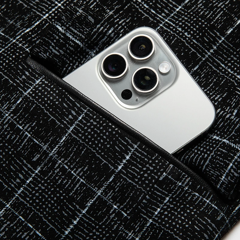 Джентльменские кожаные пиджаки в клетку для мужчин костюмы из овчины облегающие