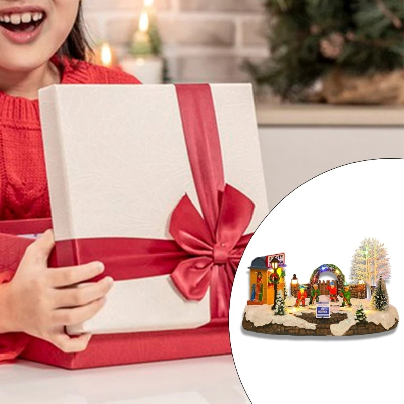 Музыкальный дом домашний декор хоккейный орнамент из смолы рождественские