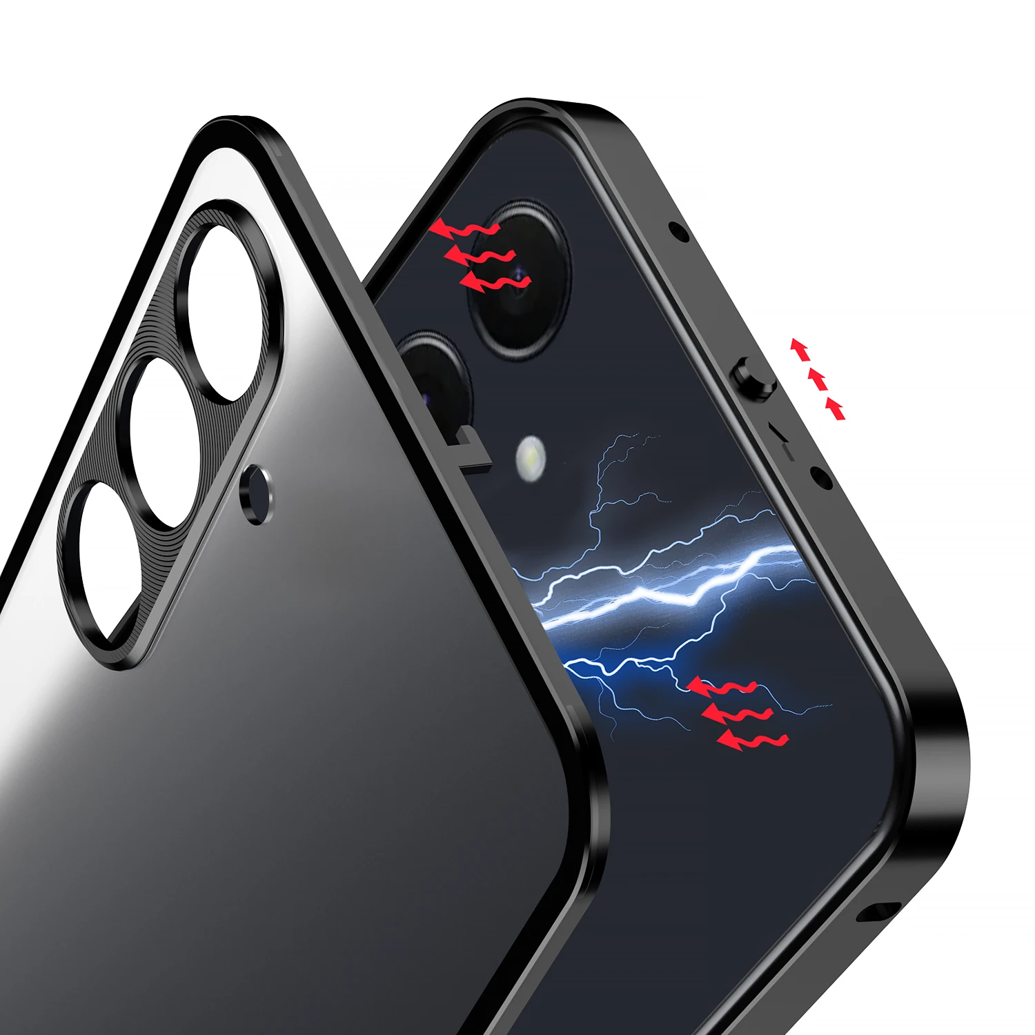 Фото Для Samsung Galaxy A55 A35 A25 A54 S23 FE Чехол Роскошный Металлический Каркас Матовая Акриловая Задняя Крышка Для S24 FE Пружинная Пряжка Бампер Корпус №3