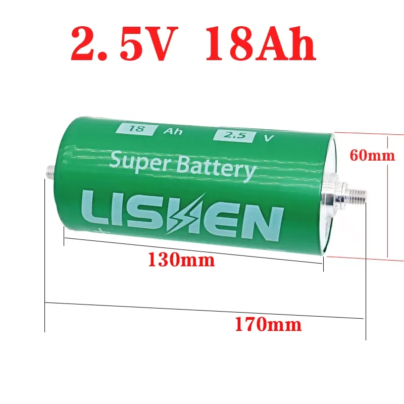 Фото Литий-титанатный аккумулятор LTO 2,5 в, 18 Ач, 100% оригинал, Lishen, 18000 мАч, 20C, 2,5 В, низкотемпературная устойчивость, батарея «сделай сам» 12 В, 24 В, 48 В №2