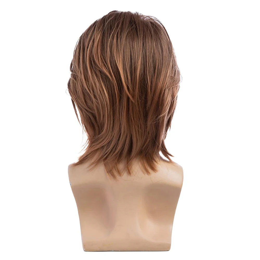 Парик HAIRJOY мужской коричневый Короткие прямые синтетические волосы костюм для