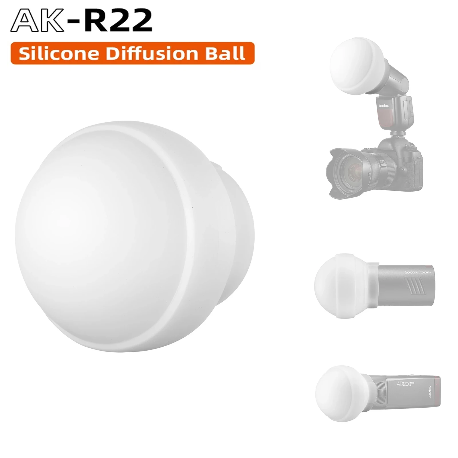 Складной диффузор для фотосъемки из силикагеля Godox V1 AD100Pro AD200PRO add H200R |