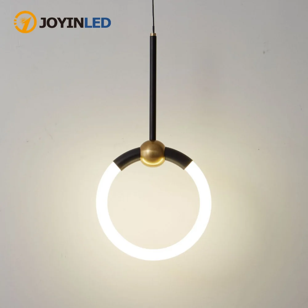 

Nordic LED Pendant Light Bedside Restaurant Bar Counter Ring Pendant Lamp Modern Bedroom Lamp Bedside Hanging Lighting