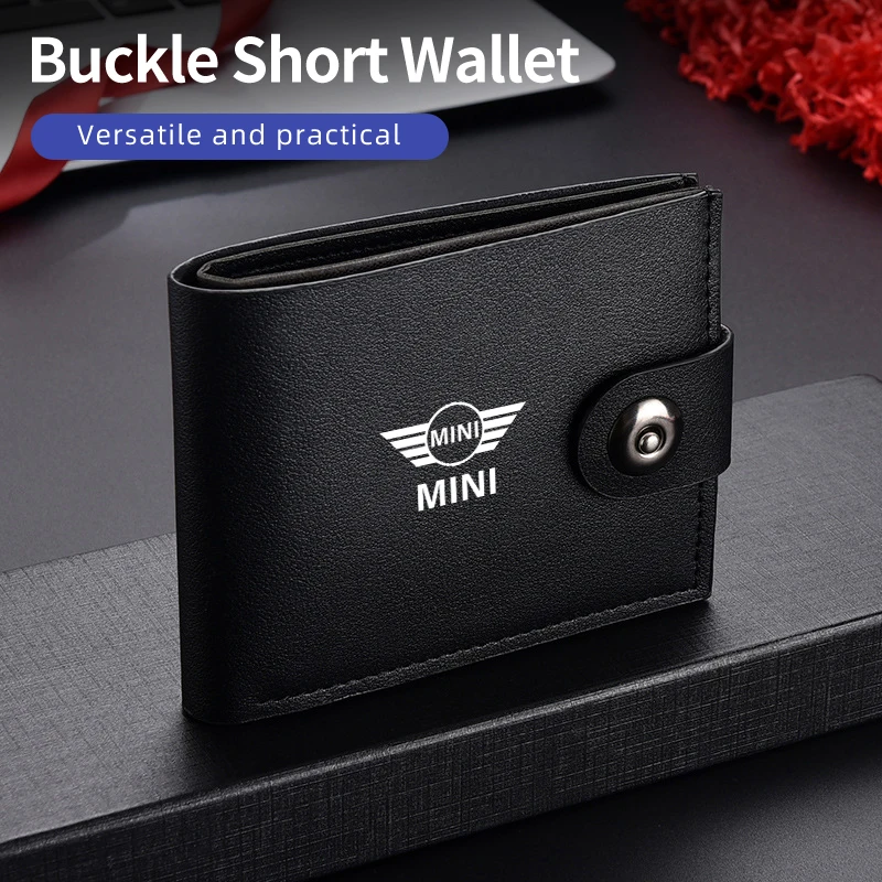 Кожаный кошелек для мужчин и женщин Короткий держатель карт монет подарок MINI Cooper