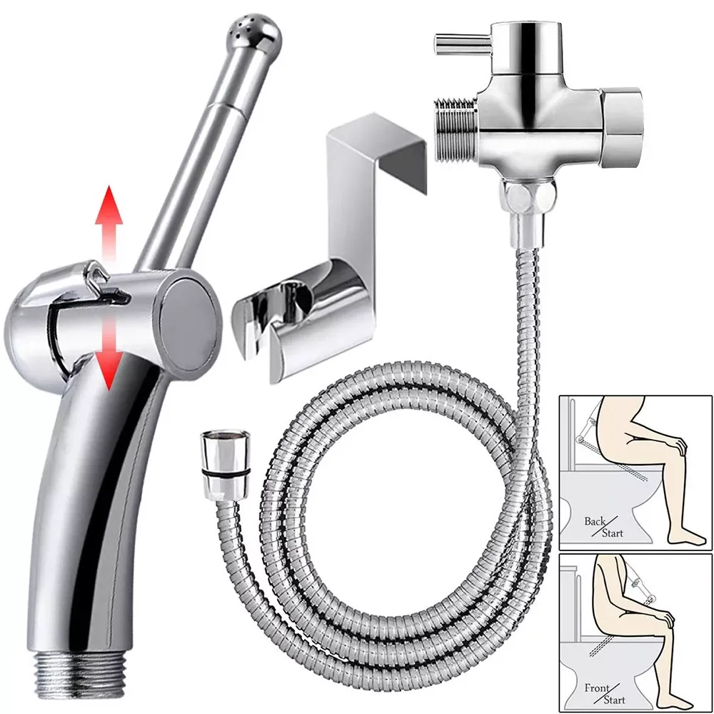 

Handheld Toilet Bidet Sprayer Set Kit Stainless Steel Hand Bidet Faucet For Bathroom Hand Sprayer Shower Head Self Cleaning