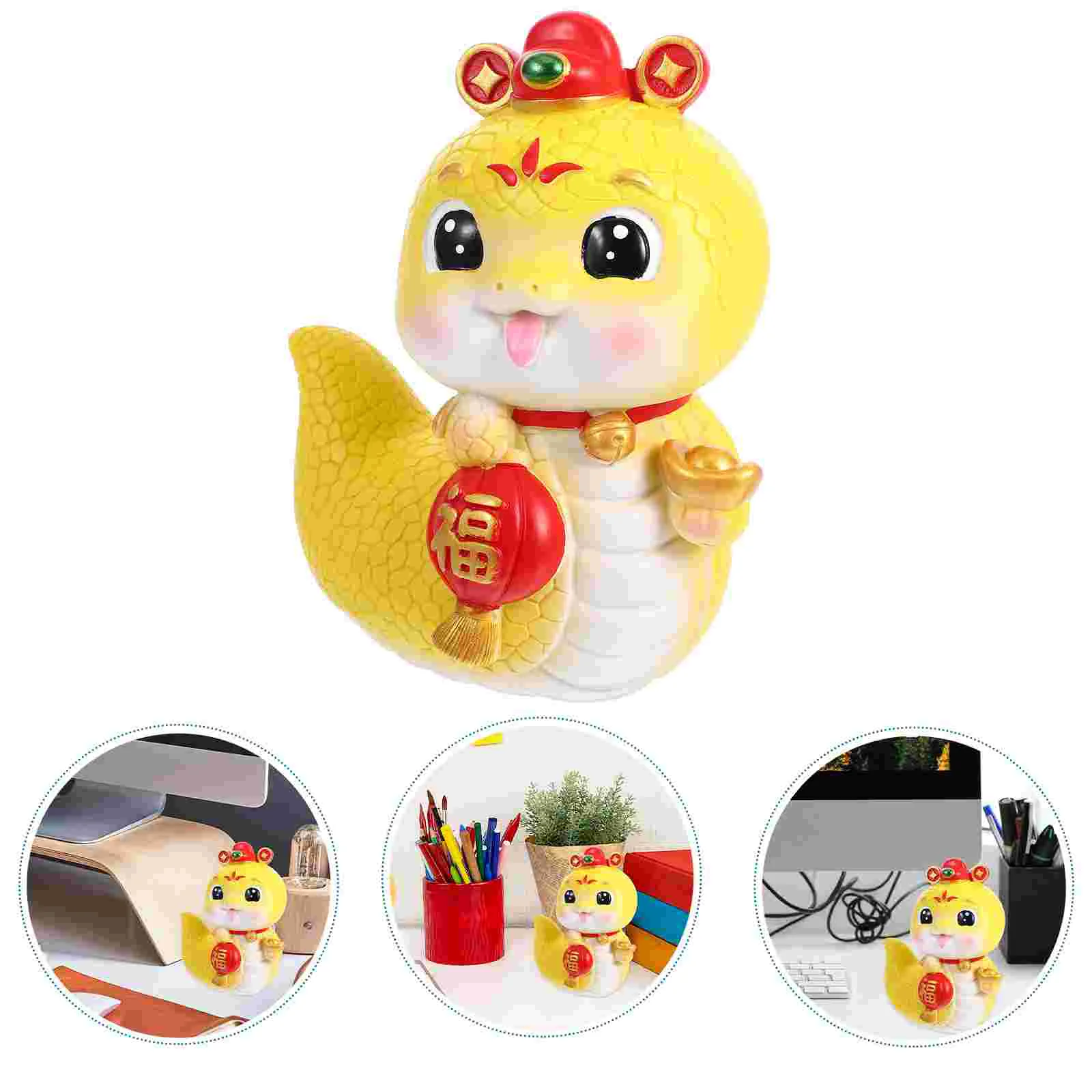 Смола Змея Копилка Удачи Китайский Новый год Банки монет для богатства Успех 2025