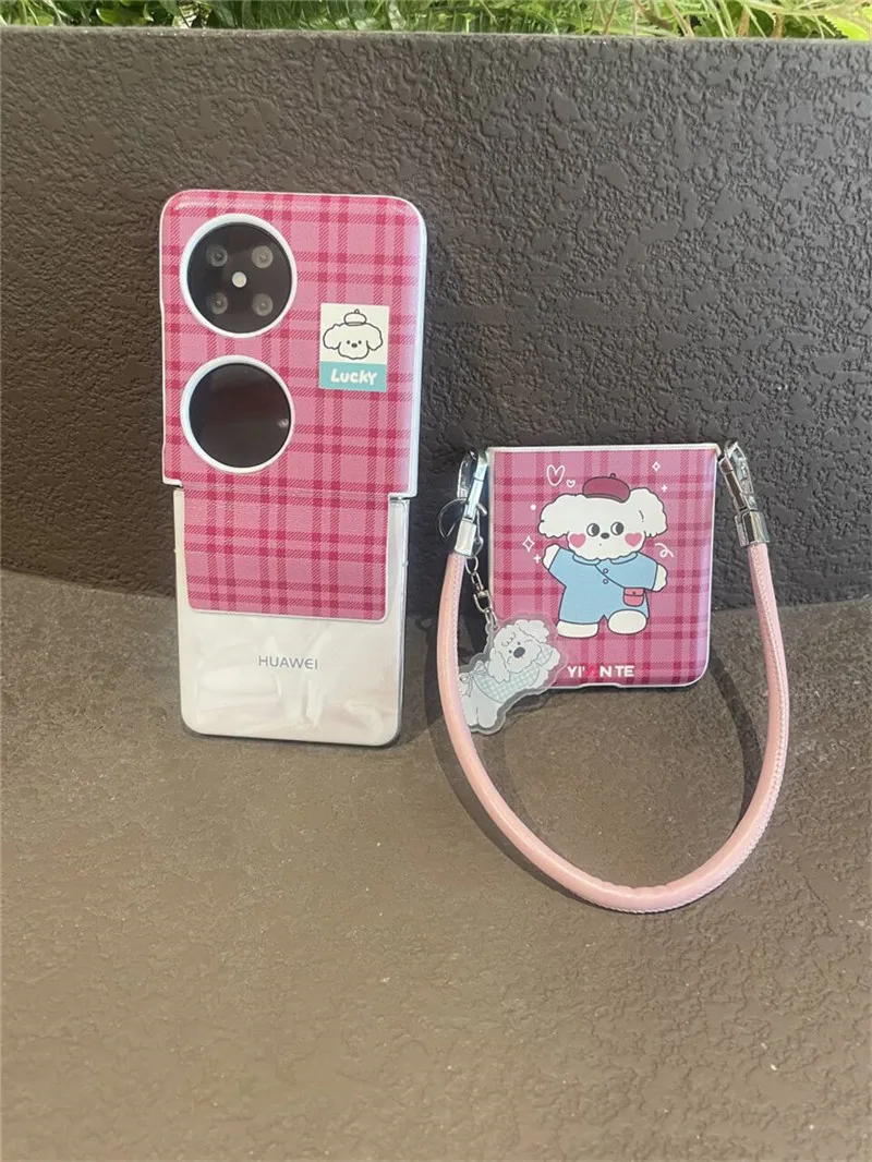 Корейский милый мультяшный чехол Тедди роза с петлями для Samsung Galaxy Z Flip6 Flip5 4 3 Xiaomi