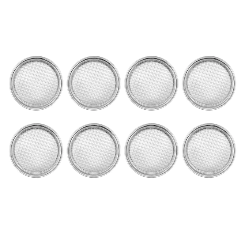 Набор крышек из нержавеющей стали для проращивания в банках Мейсонов с широким горлышком, сетчатый фильтр для консервирования и семян.