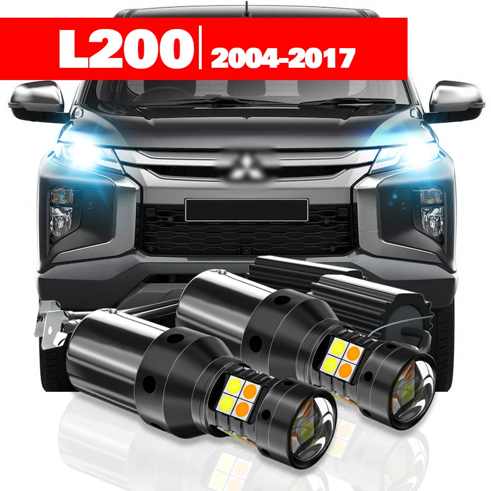 

For Mitsubishi L200 2004-2017 Accessories 2pcs LED Dual Mode Turn Signal+Daytime Running Light DRL 2009 2010 2011 2012 2013 2014