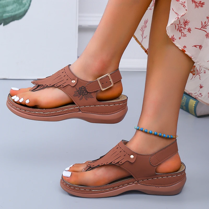 

Fashion Clip Toe Wedge Sandals Women Summer Platform Rome Sandalias Mujer 2022 Plus Size 44 Thick Sole Beach Shoes Ladies