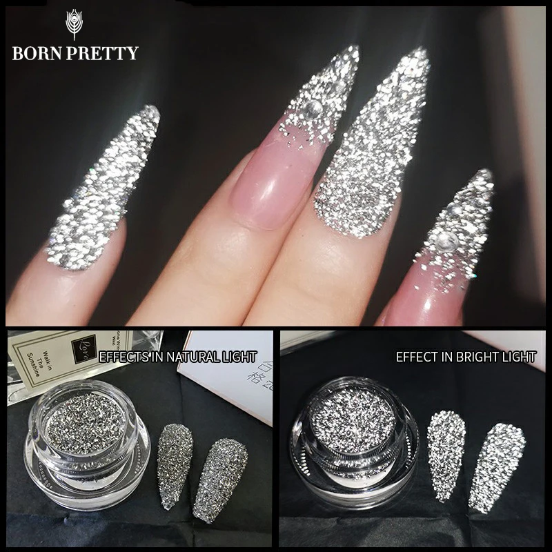 

BORN PRETTY светоотражающий Блестящий Порошковая голографическая Блестящий сверкающие вечерние Блестящий Порошок для ногтей хромированный пи...