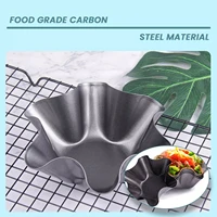petal shape carbon steel baking bowl non stick salad bowl for tortillas cake mold kitchen stencils for ovens and air fryers