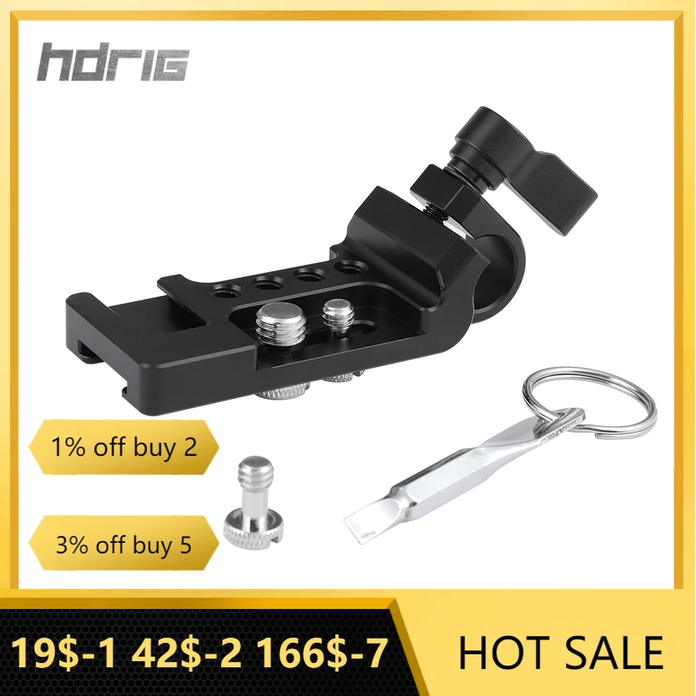 

HDRIG Versatile Extension Plate With 15mm Single Rod Clamp Double-sided Shoe Mounts 1/4" 3/8" Mount Studs for Camera Accessories