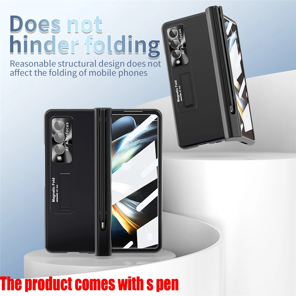 

With S Pen 360° Full Shockproof Case For Samsung Galaxy Z Fold 4 3 5G Phone Case Camera Screen Protector Cover Coque Fundas