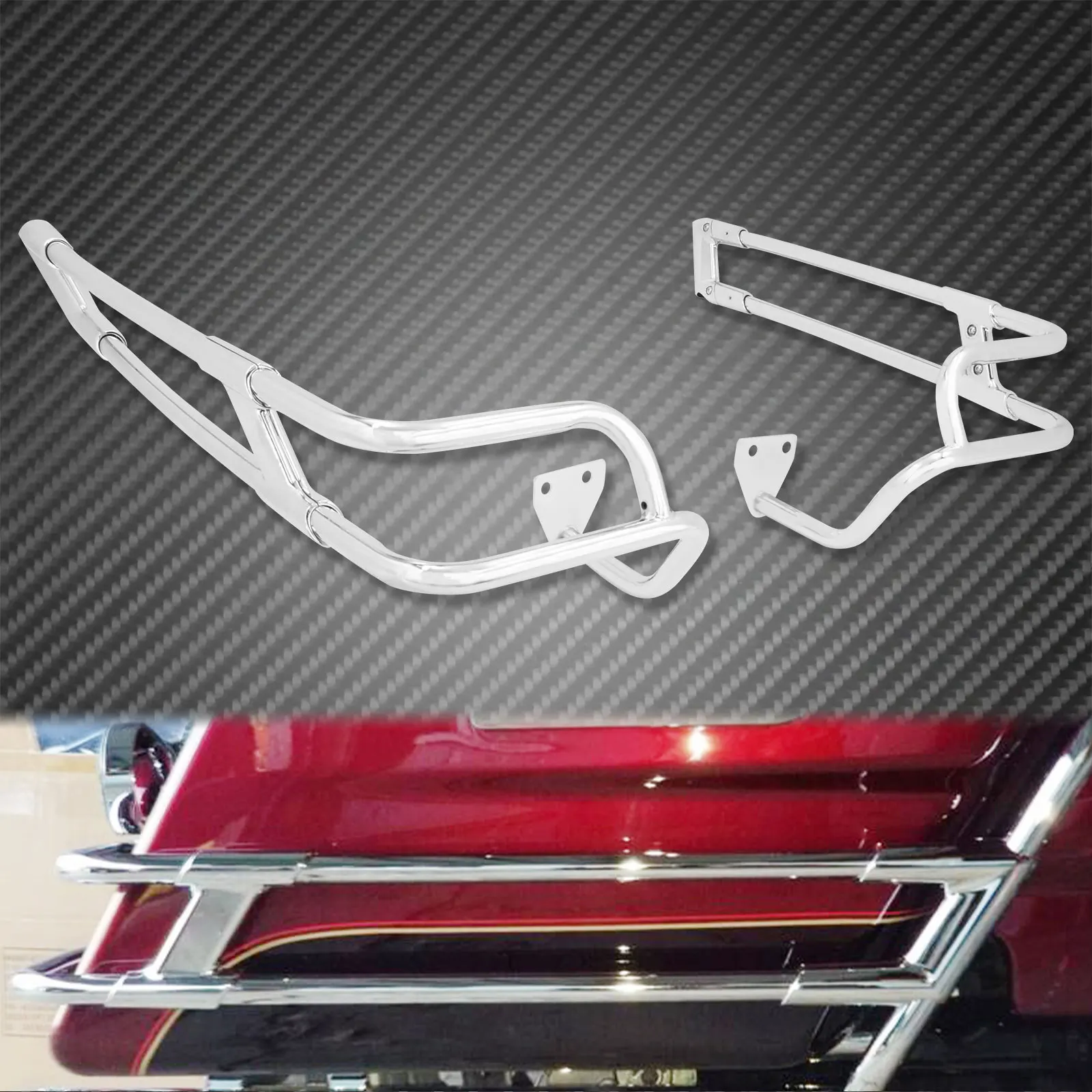 

Задняя седельная сумка мотоцикла, опорный кронштейн, черный/хромированный для Harley Touring Electra Glide Road Glide Road King 14-2025