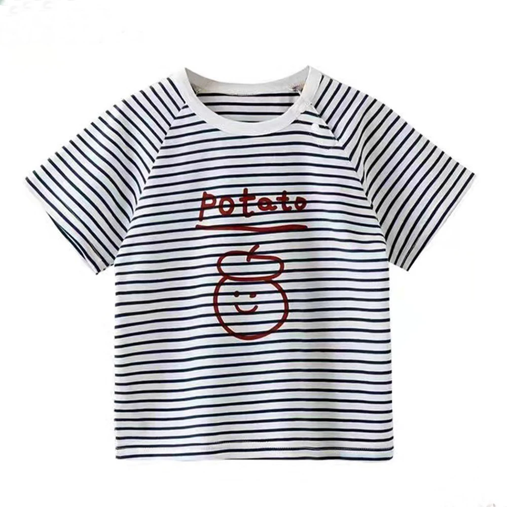 Футболка для маленьких девочек милые летние хлопковые топы с животным принтом