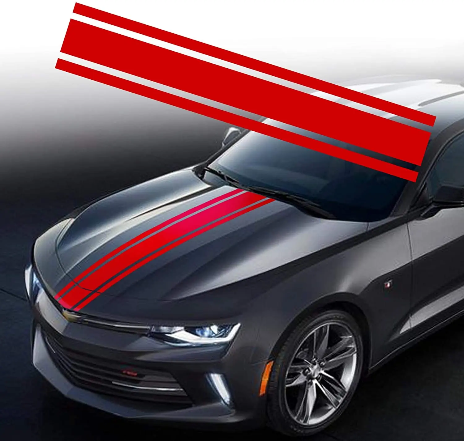 

TOMALL 49"x 8.7" Car Hood Stripe Sticker Auto Racing Body Side Stripe Decal Skirt Roof Hood Bumper Stripe Decal Vinyl Modified S