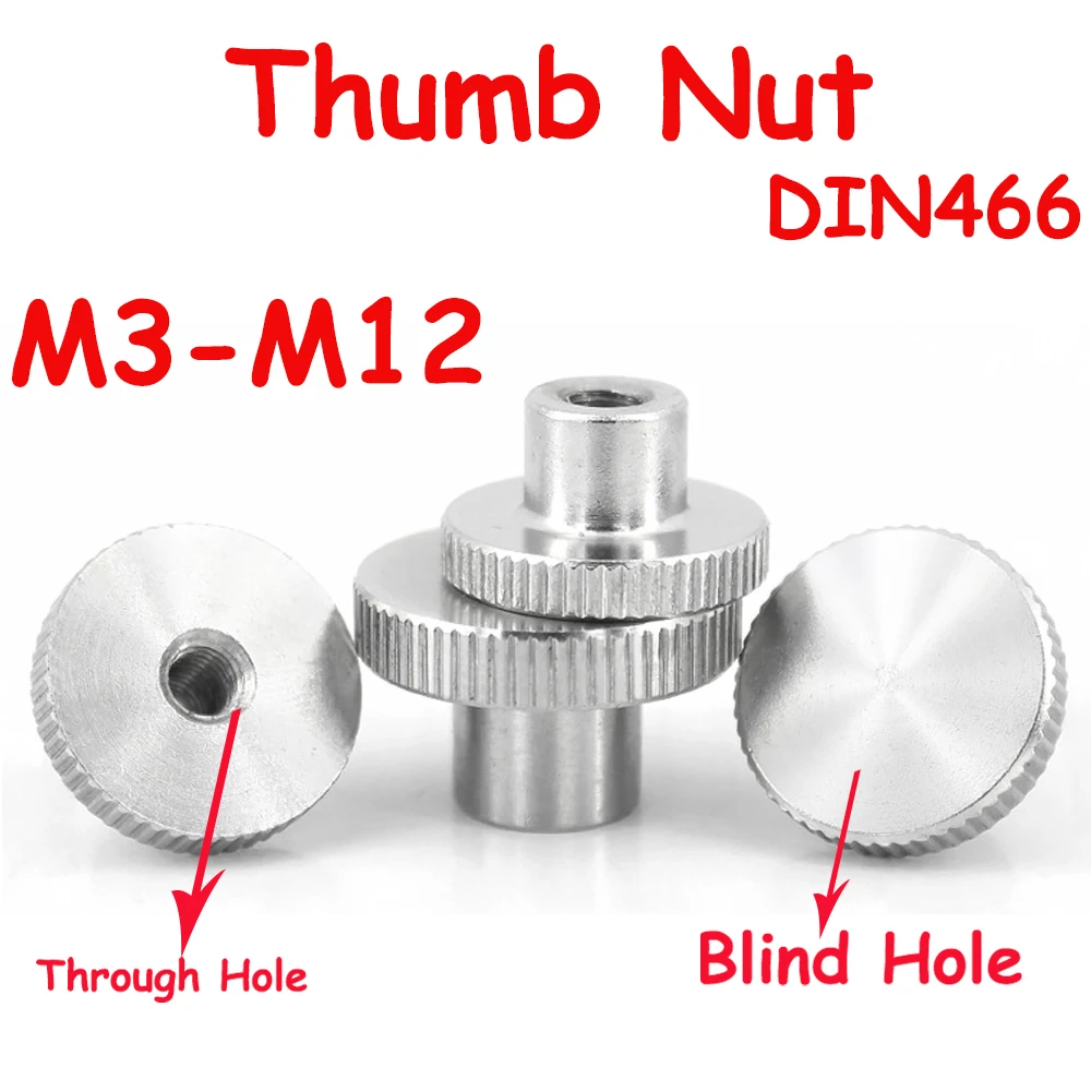 

Yiqianyuan M3-M12 DIN466 SUS304 гайка с накатанной головкой из нержавеющей стали с воротником, шторкой/сквозным отверстием, детали 3D-принтера, навесная стена