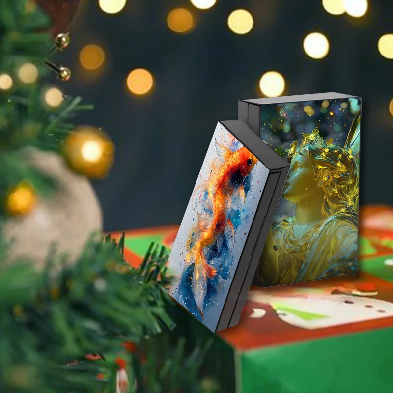 Тонкий алюминиевый портсигар — дизайн Рыб идеально подходит для подарков на