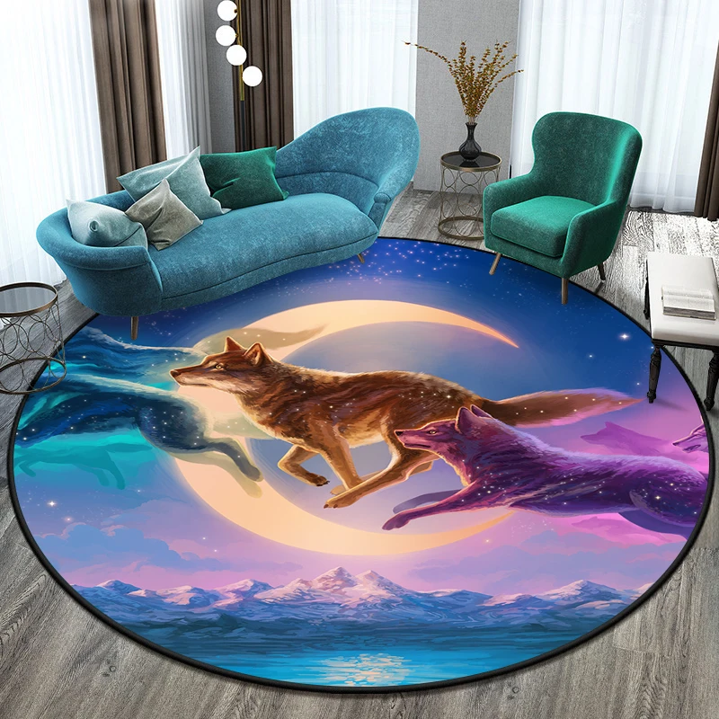 Круговой ковер серии Dream Wolf подушка для кресла электроспорта Детский напольный