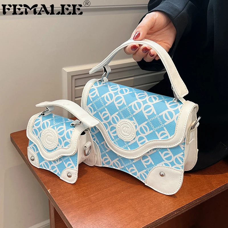 

2 Sizes Wave Bottom Crossbody Bags For Women Fashion Irregular Printed Shoulder Bag Female Handbags And Purses Sac A Main Femme