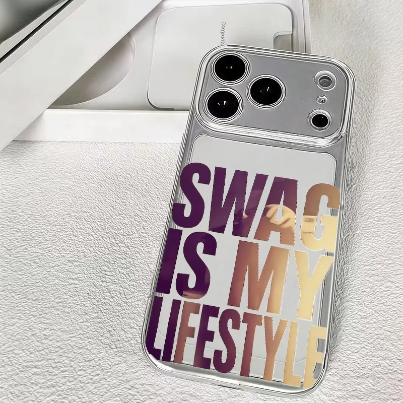 Фото Прозрачный чехол Gradient Color Block SWAG English Soft для iPhone 17 Air, 13, 12, 11 Pro Max, 16, 15, 14 Pro Max Plus №3