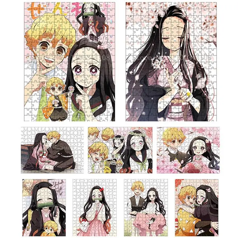 

Anime Demon Slayer 300/500/1000 Pieces Puzzle Jigsaw For Children Adults Educational Intellectual Decompressing Toys DIY Gifts