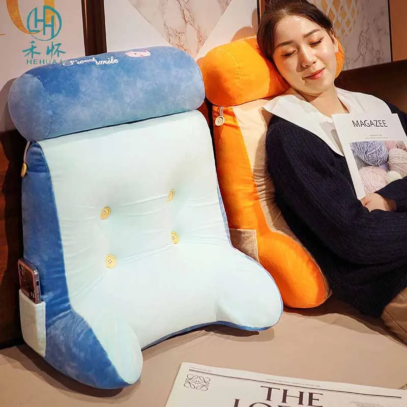 

Soft Bedside Large Back Cushions Cushion Bed with Waist Pads Triangle Reading Tatami The Sofa Pillows Are Washable Office Chair