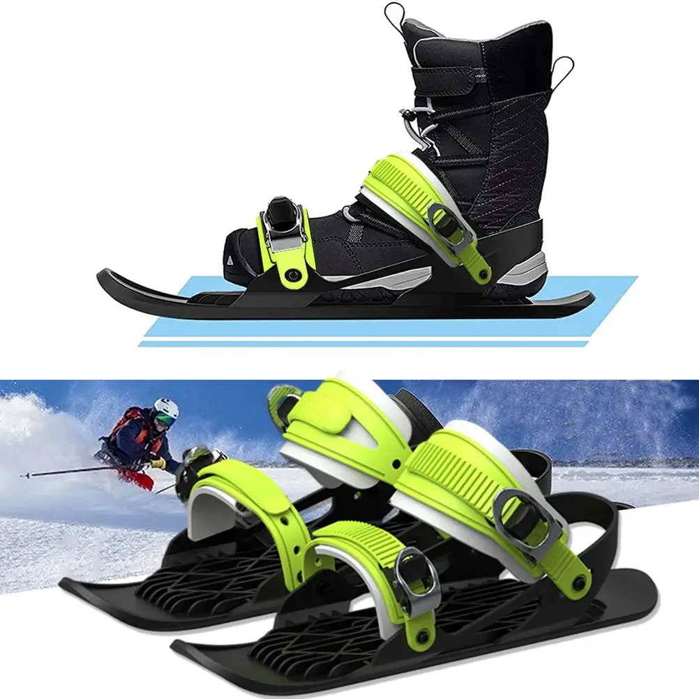 Мини-лыжные коньки для снега регулируемые зимние лыжные туфли короткие