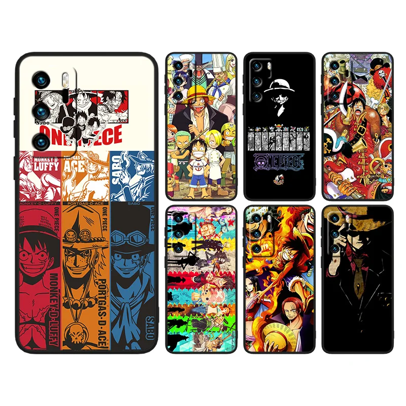 

One Piece super cool For Huawei P50 P40 P30 P20 P10 P8 Pro Lite E 2017 5G Black Silicone Soft Luxury Phone Case Capa