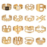 vintage stainless steel rings open rings for women rings chain ring geometry letter finger rings jewelry party gift wholesale