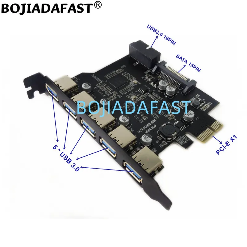 

5 * USB 3,0 USB3.0 PCI Express 1X PCI-E X1 адаптер расширения, карта 5 Гбит/с для материнской платы настольного компьютера