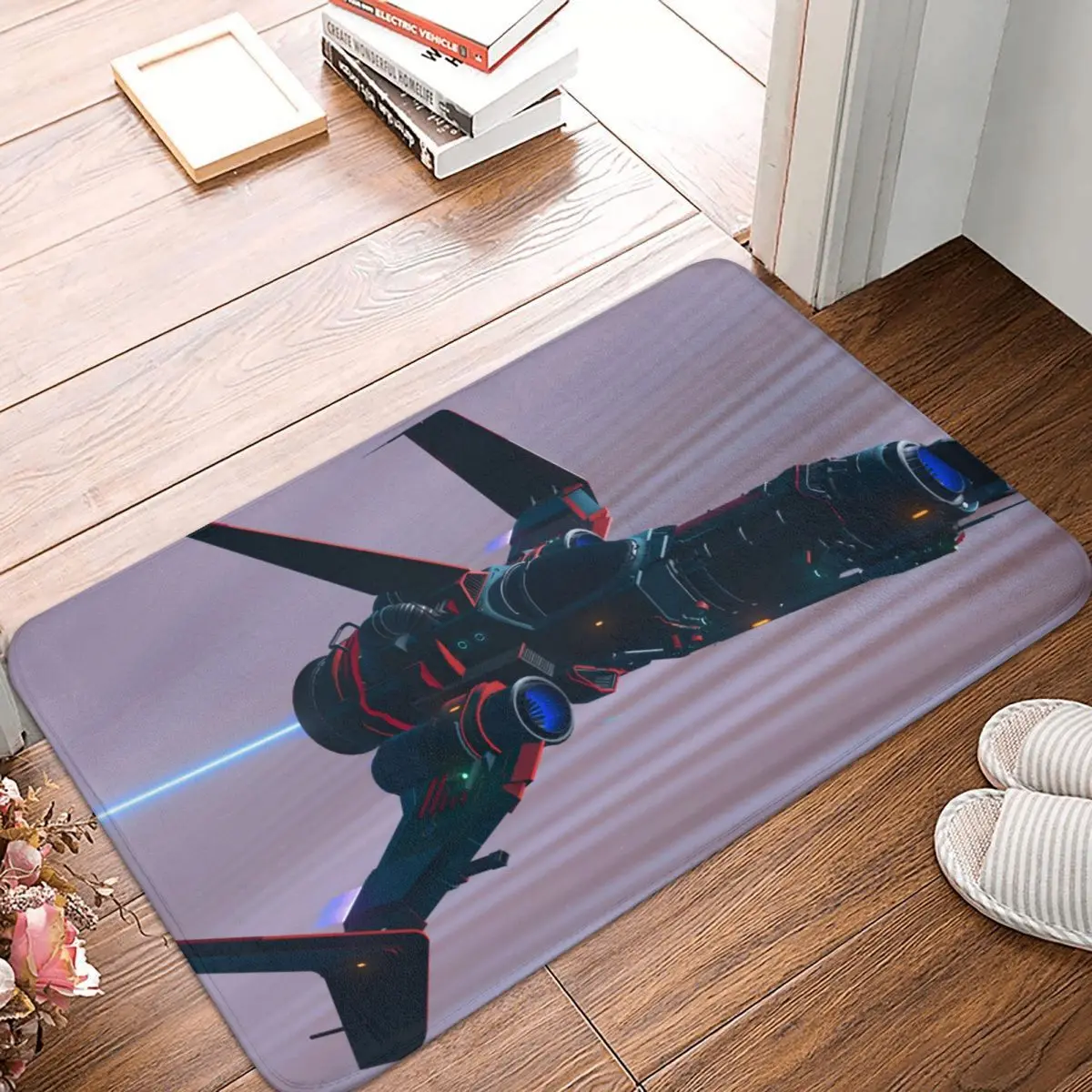 

No Man's Sky Action Adventure Game Non-slip Doormat Purple Space Ship Bath Bedroom Mat Outdoor Carpet Indoor Pattern Decor