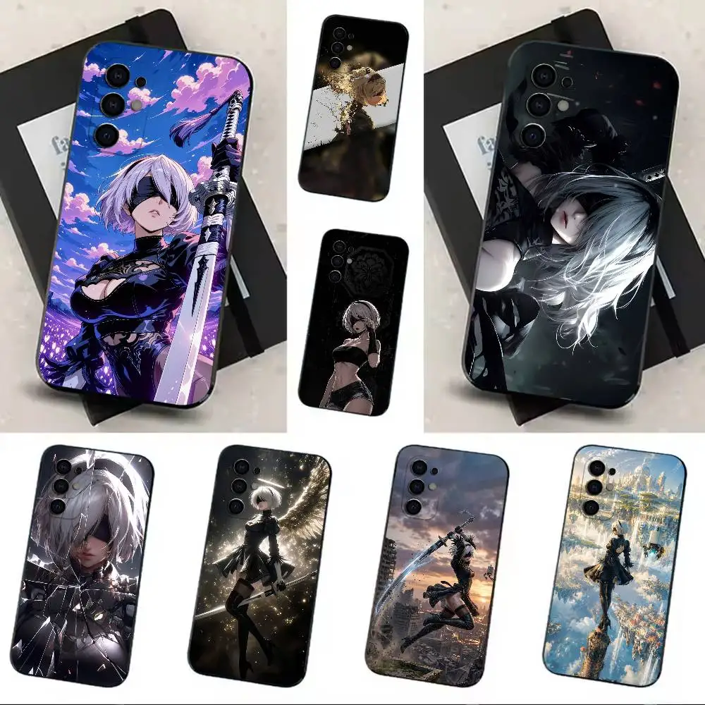 Фото Крутой чехол для телефона N-NieR Automata-os YoRHa 2B, мягкий, черный, для Samsung S24, S21, S22, S20, S23, S30, Ultra, S20, Plus. №1