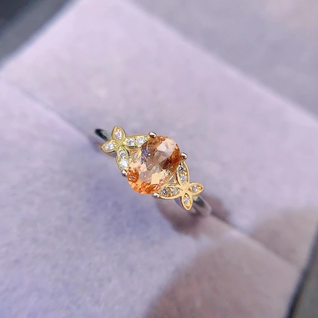 Кольцо из натурального желтого турмалина для помолвки кольцо серебра 925 пробы с 3