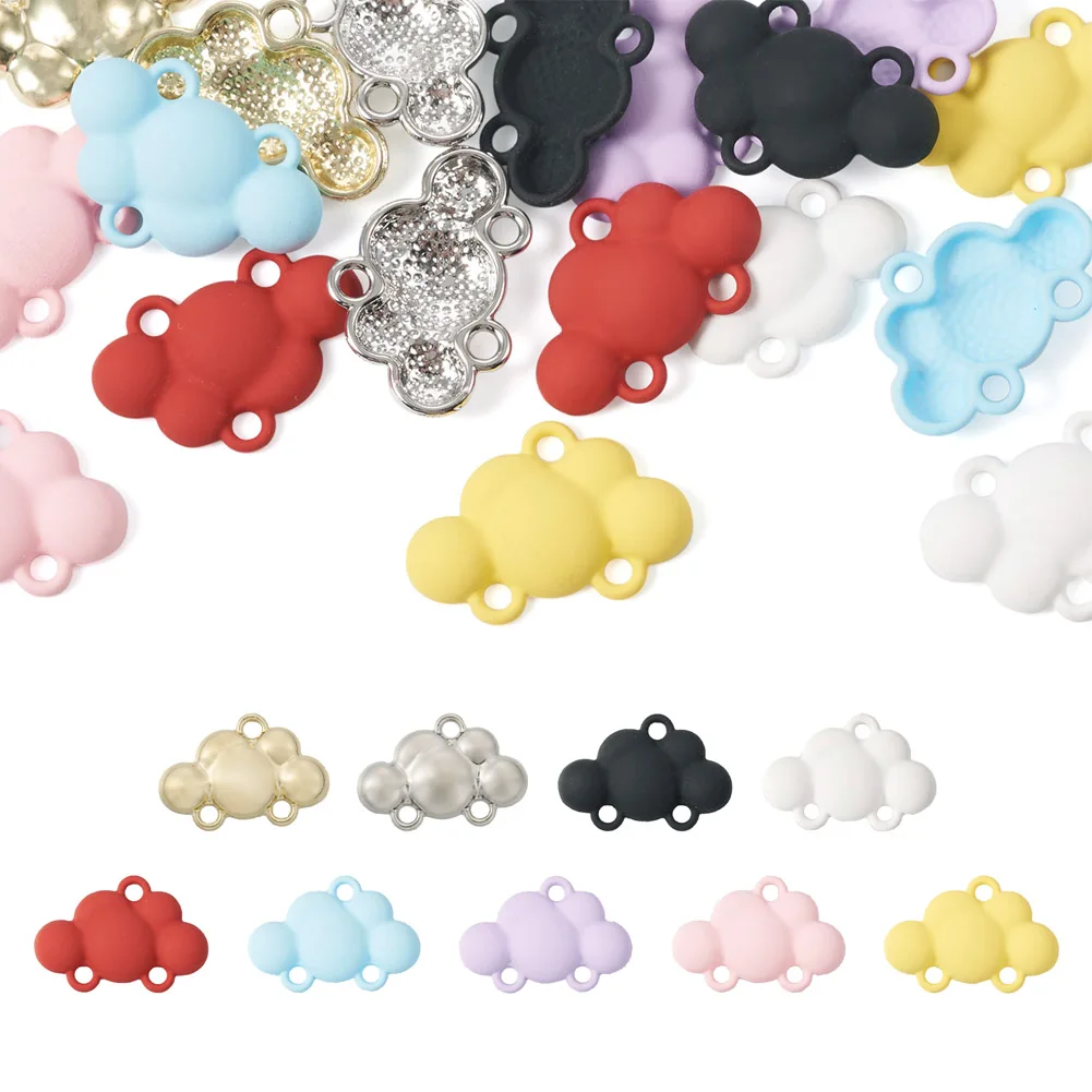 

18Pcs Zinc Alloy Chandelier Component Links 3 Loop Cloud Shapes Connectors For Women DIY Jewelry Making Supplies 13x19.5x3mm