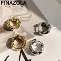 finazola fashion irregular metal hoop earring women daily fashion model style party jewelry geometric simple ear accessories
