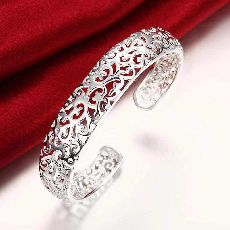 Женские резные браслеты-манжеты с вырезами и штампами 925 Женская Роскошная