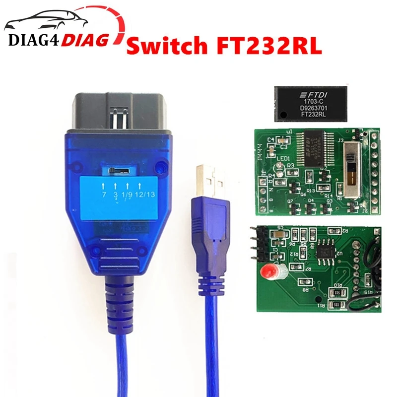 

Диагностический кабель FTDI VAG409 KKL FT232RL FT232RQ для Fiat сканер Ecu VAG 409,1, USB интерфейс OBD2 для серии vag