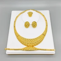 dubai luxury gold plated jewelry elegant nigeria heart shaped jewelry african lady necklace earring bracelet wedding party gift