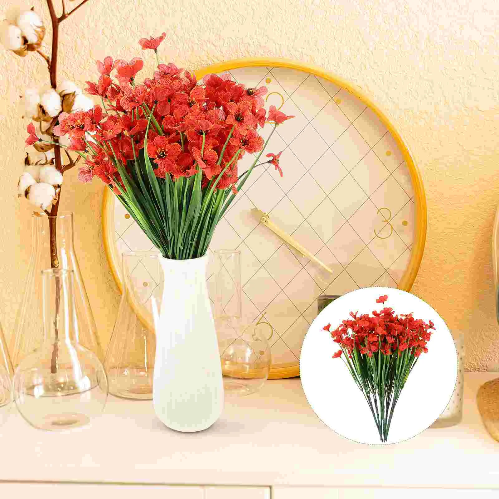 

8pcs Artificial Flower Bouquet Fake Bouquet Simulated Flower Ornament Party Decors