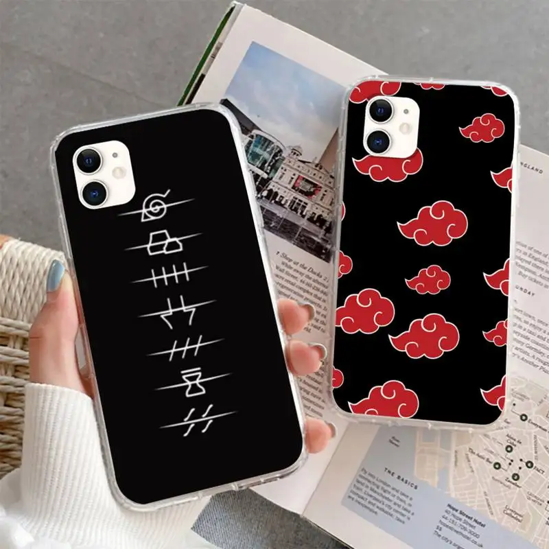 

Akatsuki Anime N-Narutos Phone Case For iPhone 6 7 8 11 12 13 Plus XS Max XR Pro Mini SE Soft Transparent Cover Fundas Coque