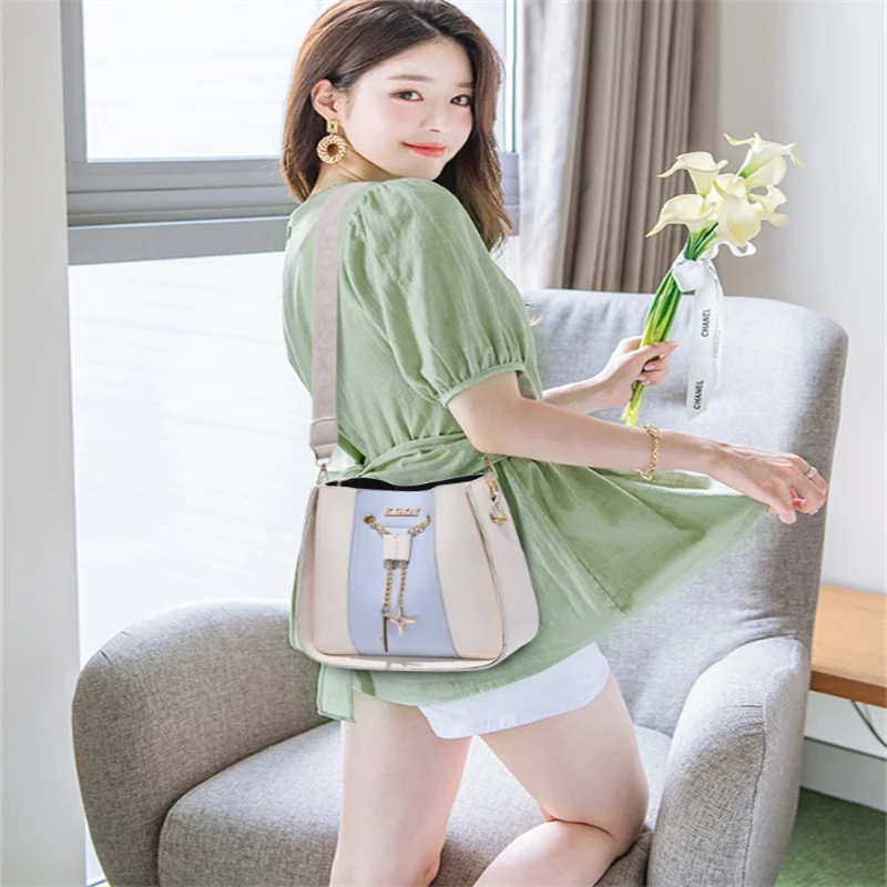 Women's Handbags Crossbody NEW Luxury High Quality Shoulder Strap PU Waterproof Casual Large Capacity Black Bucket