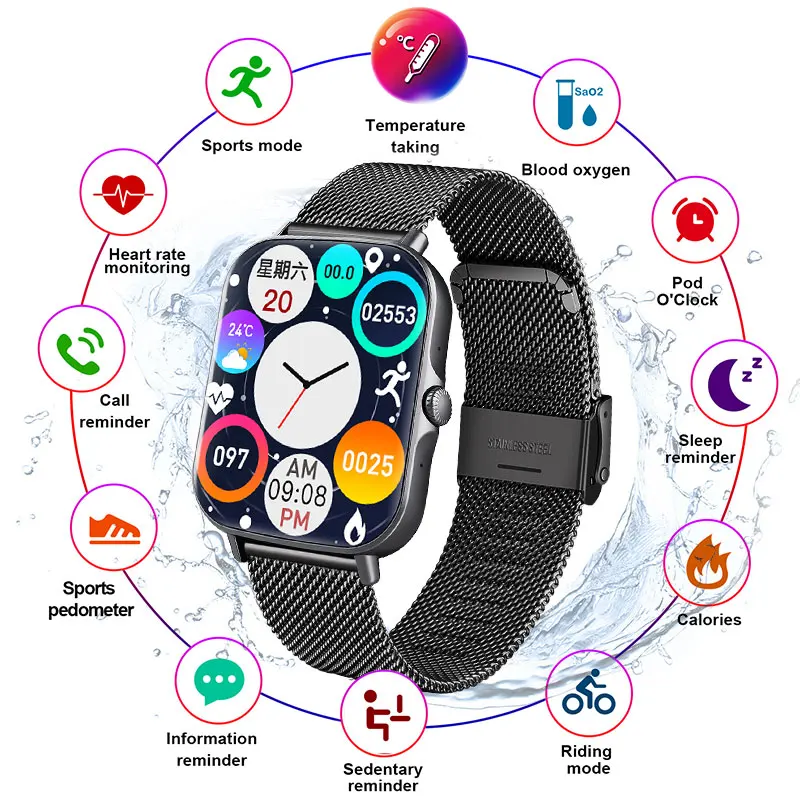 Смарт-часы с Bluetooth и фитнес-трекером для Android iOS |