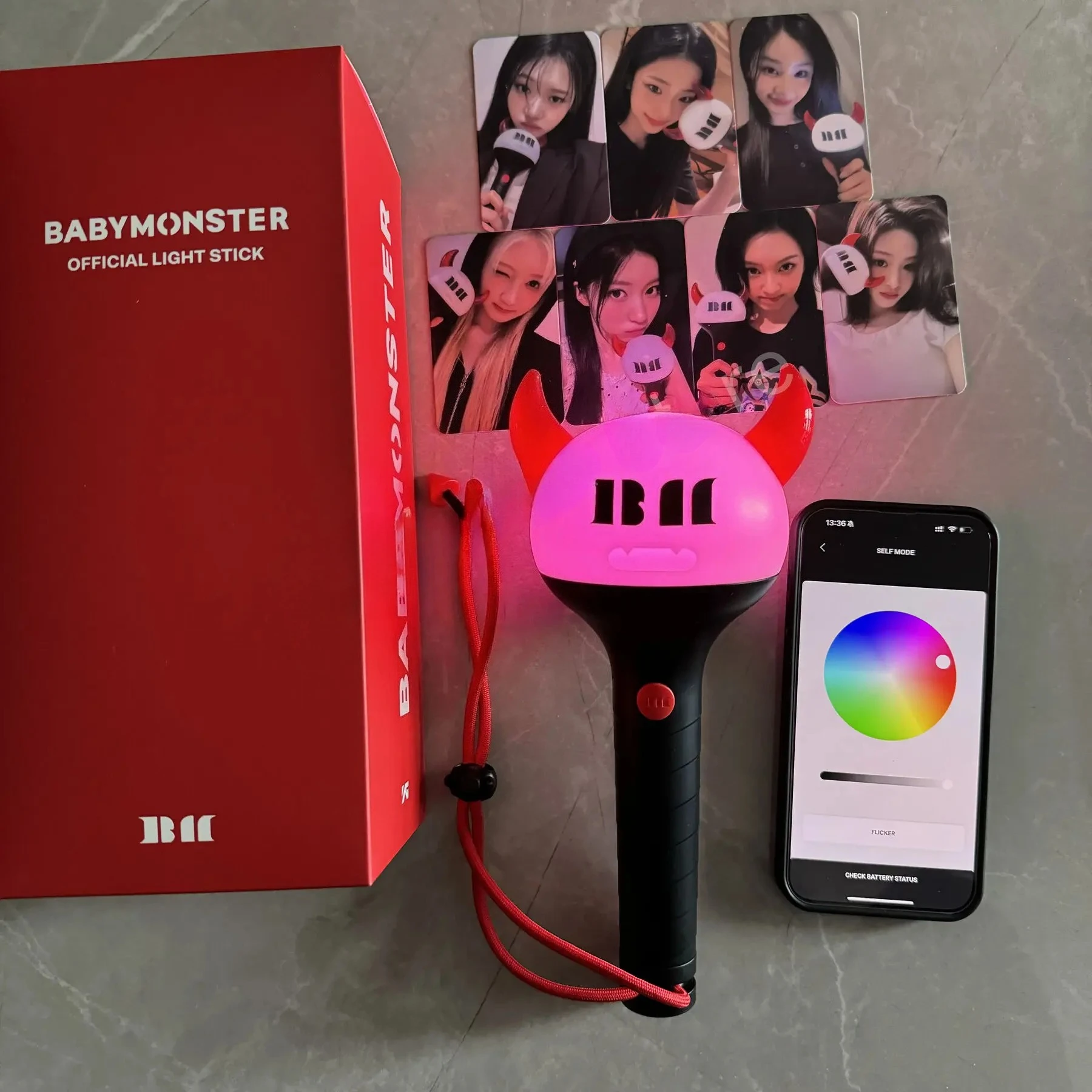 Фото Оригинальный световой стик Kpop BABYMONSTER с Bluetooth, концертный светильник BAEMON, ручной фонарь для фанатов RORA ASA RUKA, флуоресцентный. №3