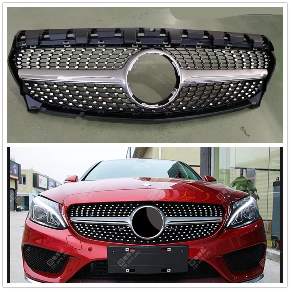 

Передняя решетка радиатора для Mercedes Benz W117 C117 CLA 2015-2019 CLA200 CLA250 CLA45 AMG Серебряный Алмазный Стиль ВЕРХНИЙ бампер