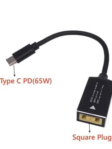 65 Вт PD-конвертер Lenovo Square to USB Type C Адаптер для зарядки USB-C «папа» Выход на квадратный гнездовой вход для MacBook POCO