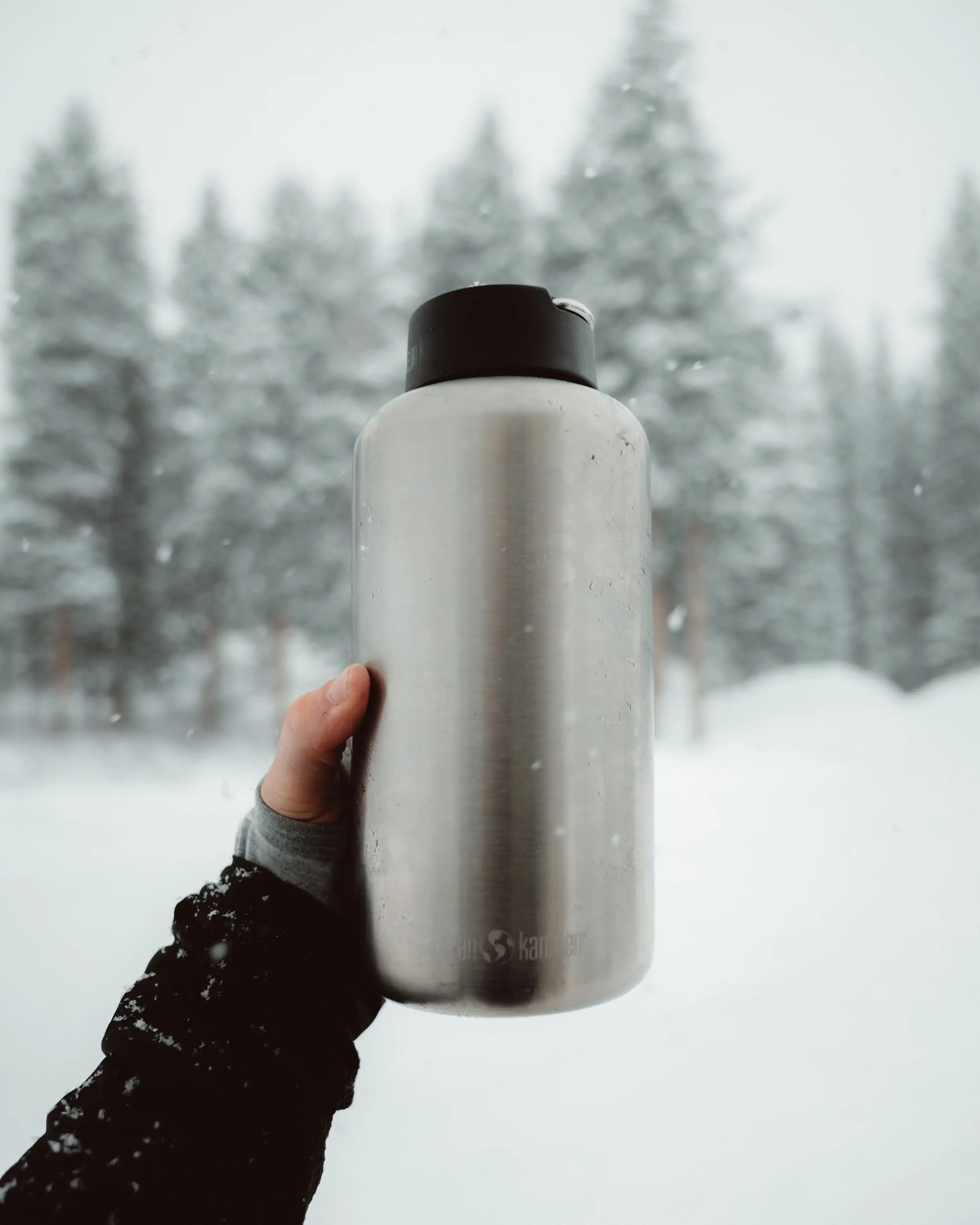 Stainless Steel Light Weight Water Bottle Loop Cap Brushed Stainless