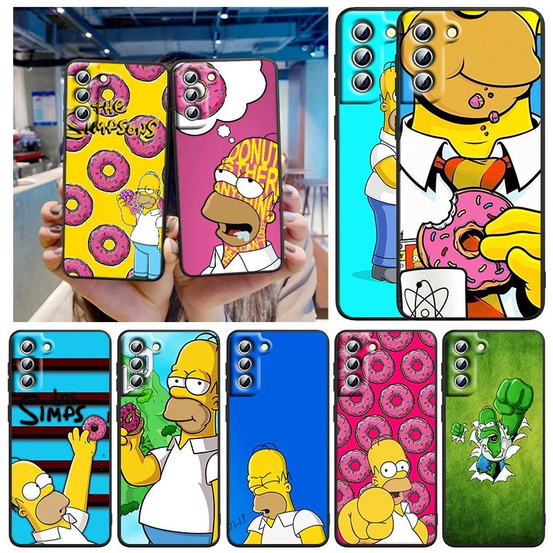 

The Simpsons Family For Samsung Galaxy S22 S21 S20 FE Ultra Pro Lite S10 5G S10E S9 S8 Plus Black Soft Silicone Capa Phone Case